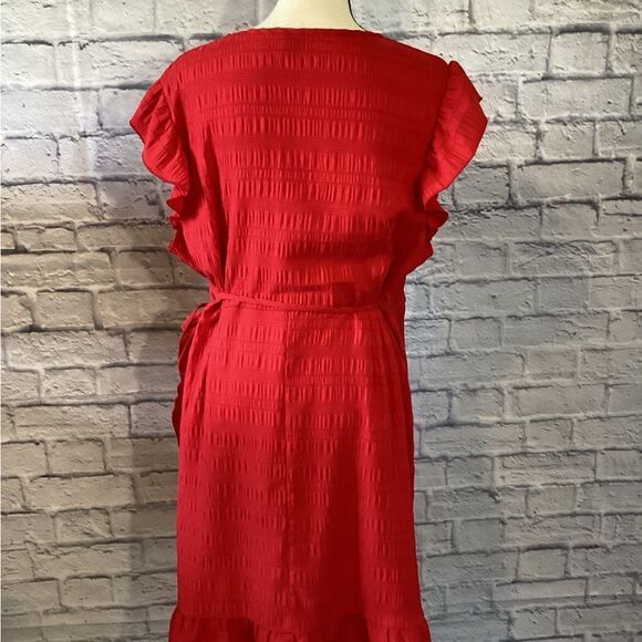 Shein Curve - Women’s Elegant Red Wrap Dress - 3XL - Picture 3 of 4